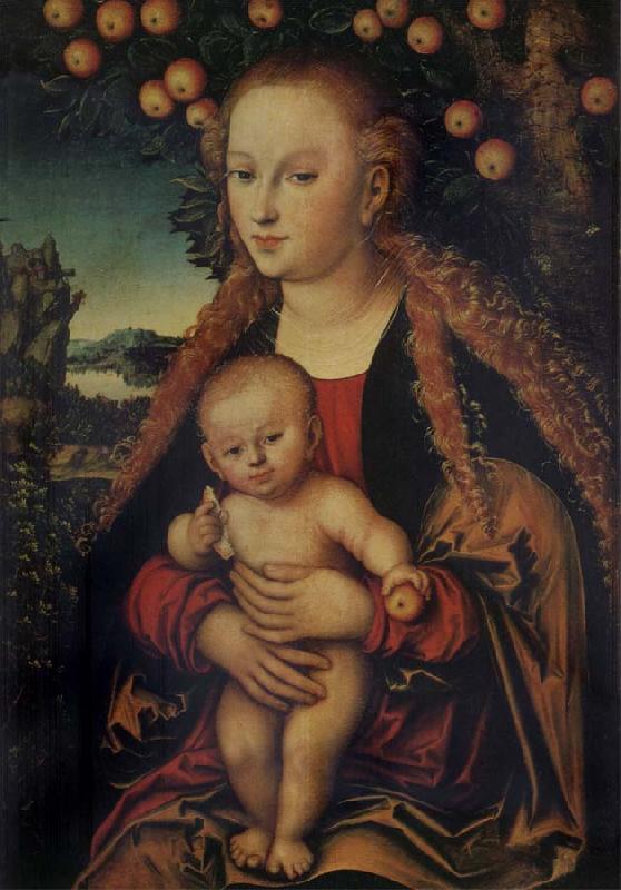Lucas Cranach the Elder THe Virgin and Child under the Apple-tree Germany oil painting art